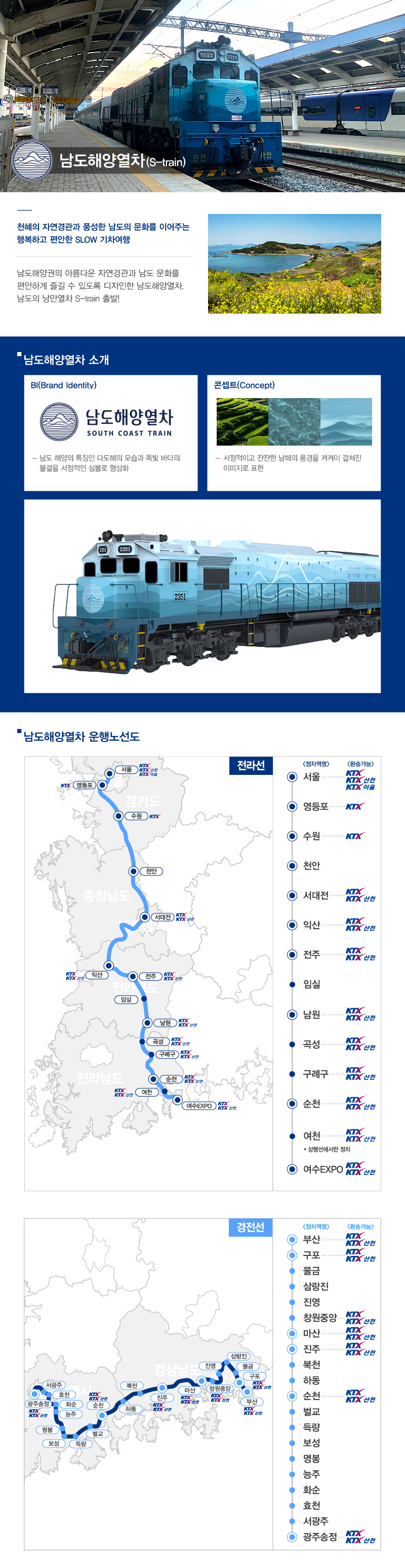 남도해양열차 열차소개